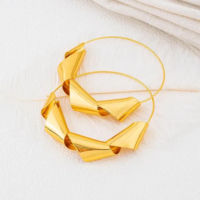 Ensemble de bijoux plaqué or Dubai torsadé pour femme collier et bracelet occasion spéciale