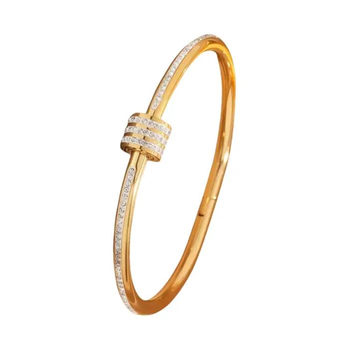 Bracelet en acier inoxydable plaqué or rose et or pour femmes et hommes bijoux à la mode accessoire cadeau