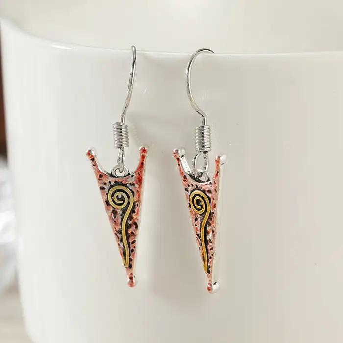 Boucles d'oreilles pendantes de style tribal vintage