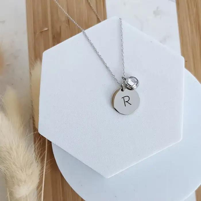 Collier personnalisé avec nom de pierre de naissance pour la fête des mères, pendentif avec texte et date gravés personnalisés, cadeau spécial pour grand-mère, Mimi 2025