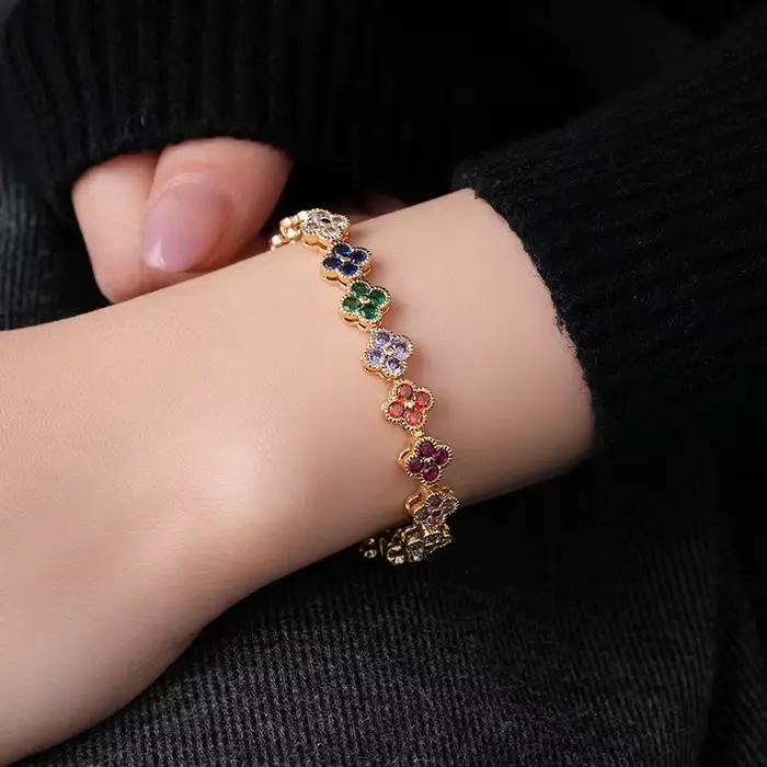 Bracelet fleur Zircon irrégulier pour femmes mode OL cadeau professionnel occassions spéciales