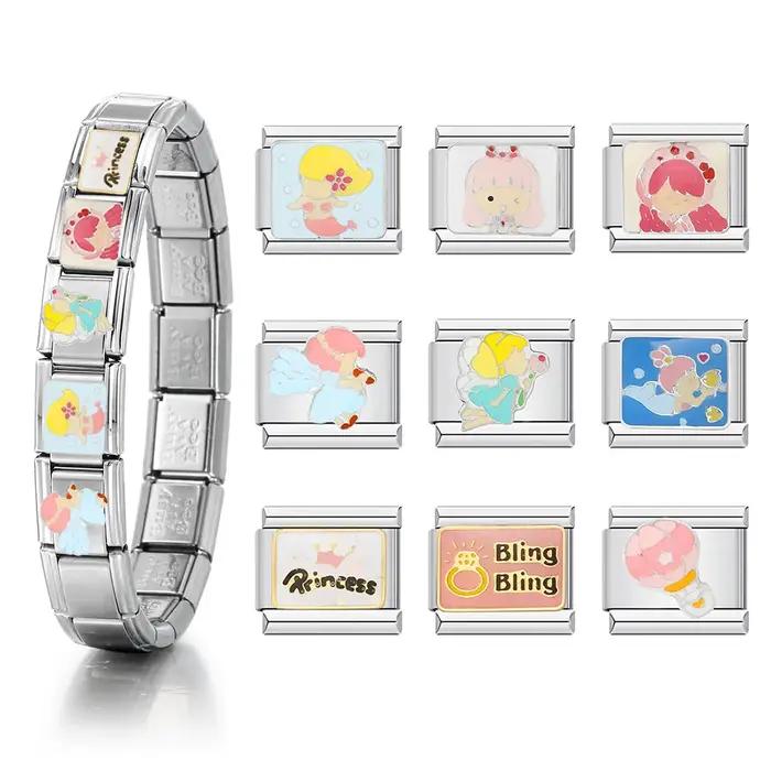 Bracelet italien en acier inoxydable pour femmes