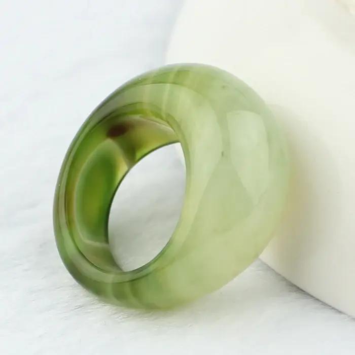 Bague en agate verte naturelle artisanale pour hommes et femmes, bijou élégant et naturel pour occasions spéciales
