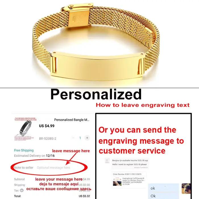 Bracelet en maille milanaise personnalisé pour femmes