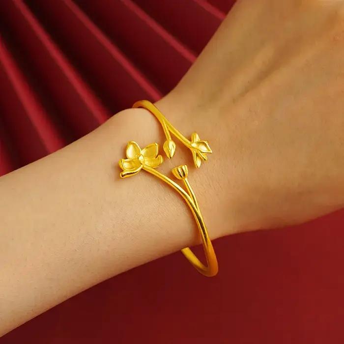 Bracelet en or 18k pour femme mariage engagement anniversaire quotidien élégant cadeau de luxe