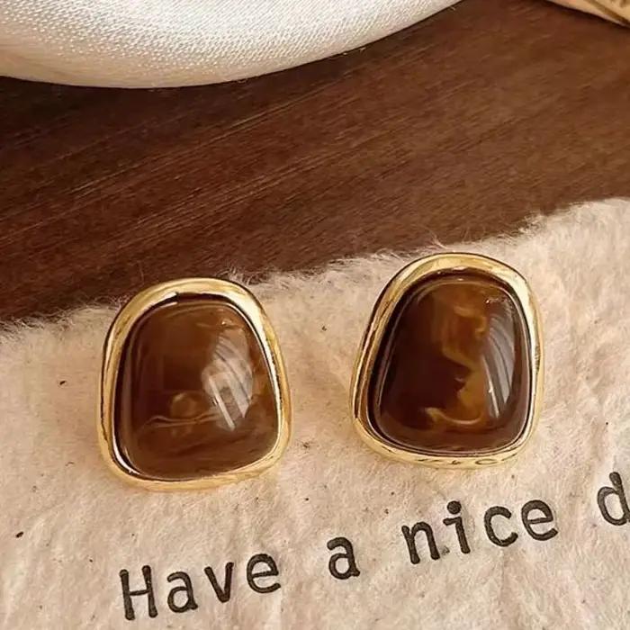 Boucles d'oreilles en ambre de luxe pour femmes