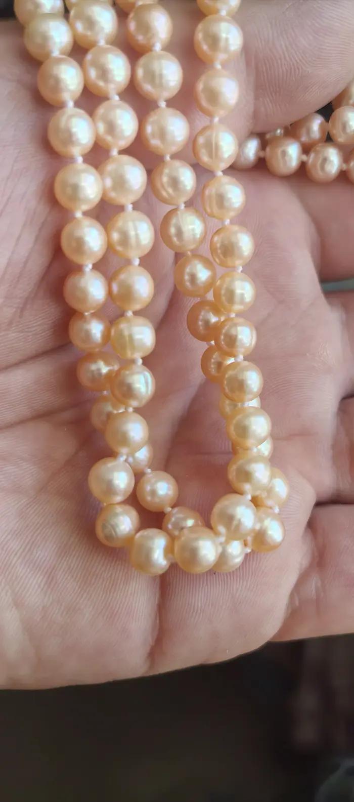 Collier de perles roses d'Akoya naturelles nouées à la main robuste et élégant pour femmes occasions spéciales