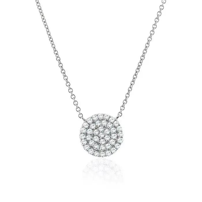 Collier rond ciel étoilé plaqué argent or 14 carats pour femme, chaîne de clavicule de luxe légère à la française