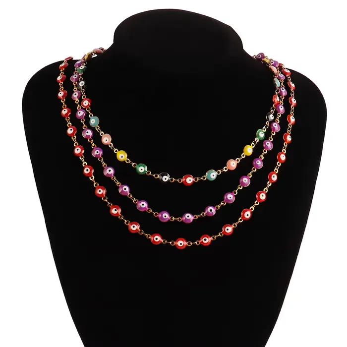 Collier en acier inoxydable 316L couleur or chaîne colorée bijou de mode punk pour femmes occasions spéciales