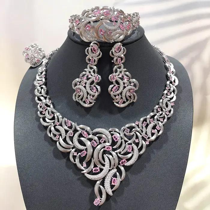 Ensemble de bijoux Missvikki en plaqué platine avec zircone cubique pour femmes occasions spéciales