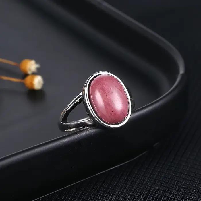 Bague simple et naturelle en œil de tigre 10*14mm, plaquée argent, bijoux pour femmes et hommes, grande pierre, bijoux vintage, cadeau