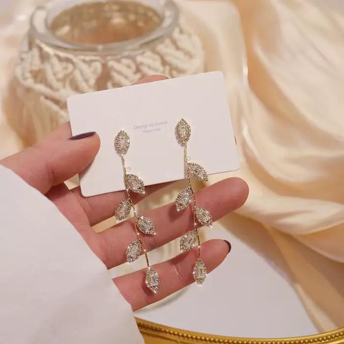 Boucles d'oreilles de luxe plaquées or véritable 14K