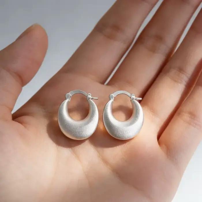 Boucles d'oreilles en argent Sterling 925 pour femmes, rondes brillantes géométriques, bijoux à la mode, cadeau de fête de mariage
