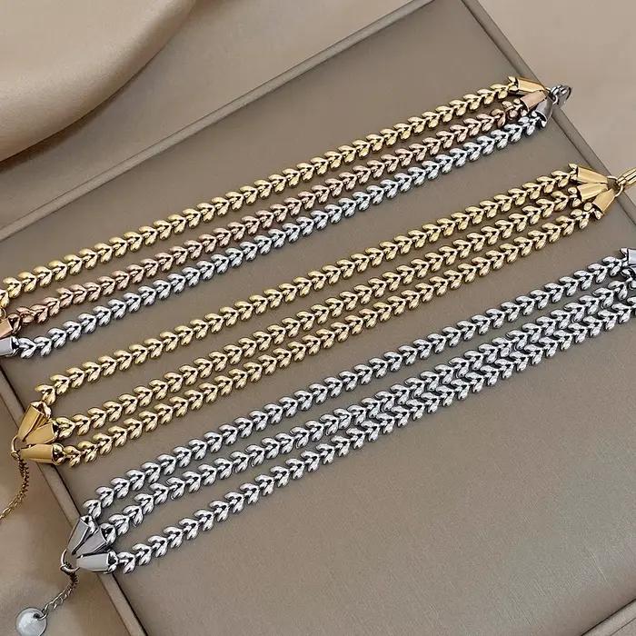 Bracelet en Acier Inoxydable Tressé Élégant pour Femme, Bijoux à la Mode, Cadeaux de ix