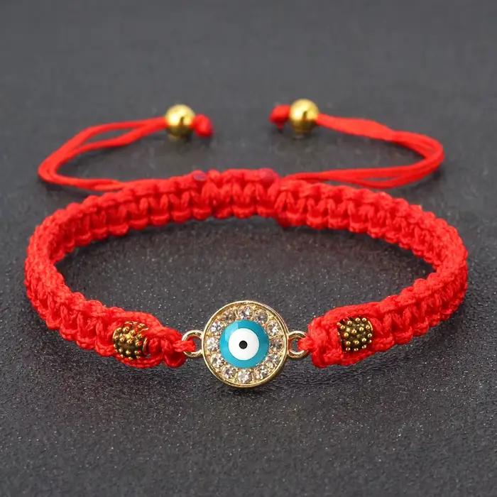 Femmes cristal bleu mauvais œil tressé Bracelet turc guérison Yoga Couple Bracelet & Bracelets chaîne Pulsera bijoux cadeau en gros