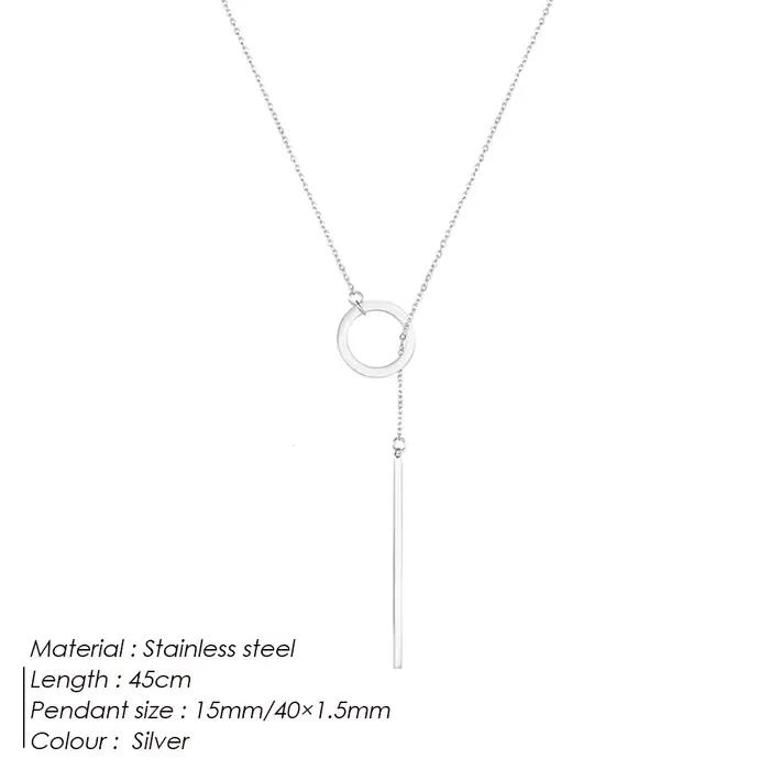 Collier minimaliste en acier inoxydable eManco pour femme, plaqué or 14 carats, chaîne Y ajustable,