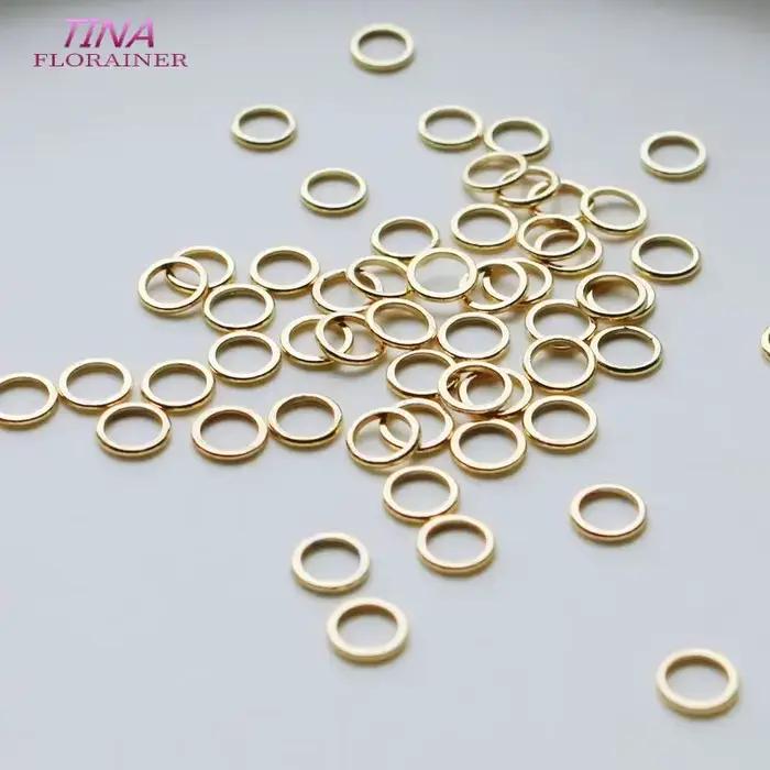 Anneaux fermés en laiton plaqué or 14K
