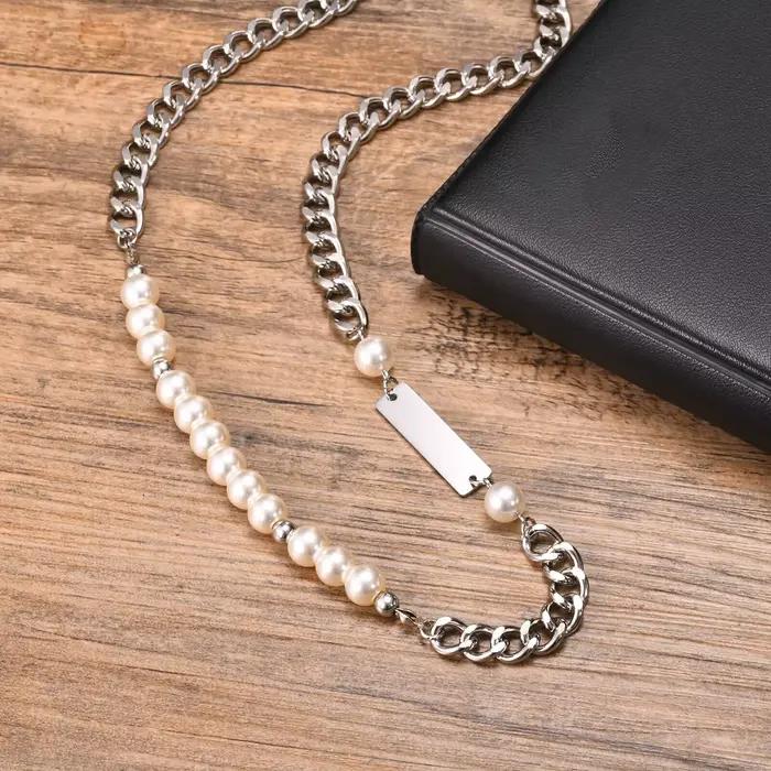 Collier à maillons gourmette Hip Hop pour hommes et garçons, collier perlé classique 216.239., cadeau de bijoux de haute qualité
