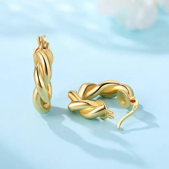 Boucles d'oreilles créoles Orstarry en argent sterling 925 avec scintillement de zircon pour femmes occasions spéciales multicolores elegant et moderne