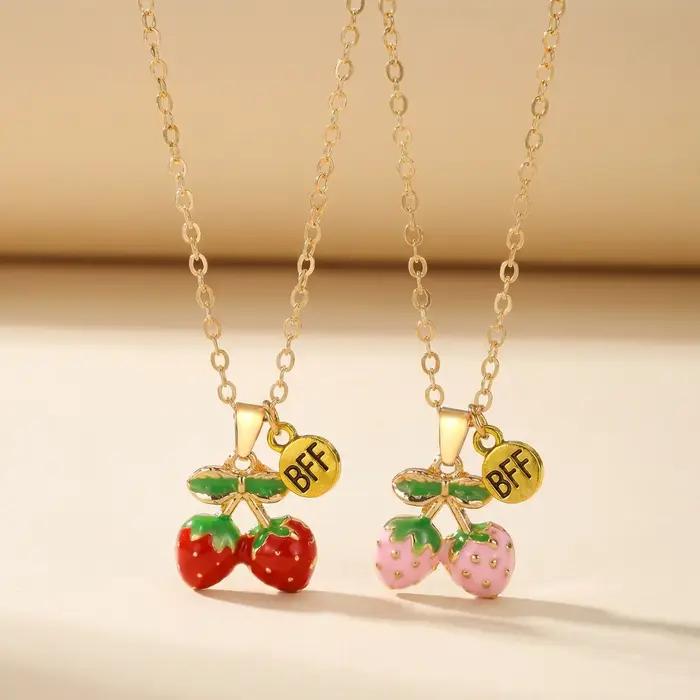 Ensemble de colliers magnétiques BFF en forme de papillon, 2 pièces, pendentif assorti cœur, papillo