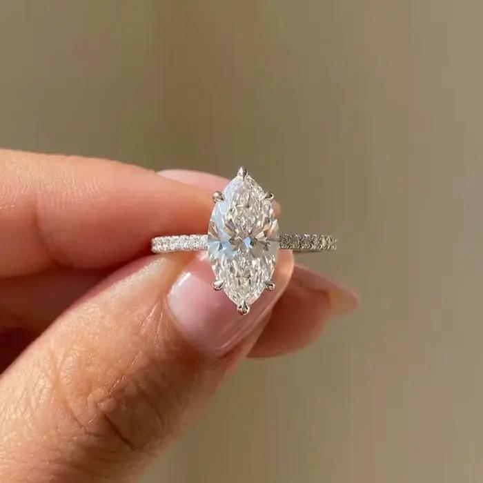 Bagues en argent Sterling 925 pour femmes, classiques, à la mode, en Zircon, pour fiançailles, maria