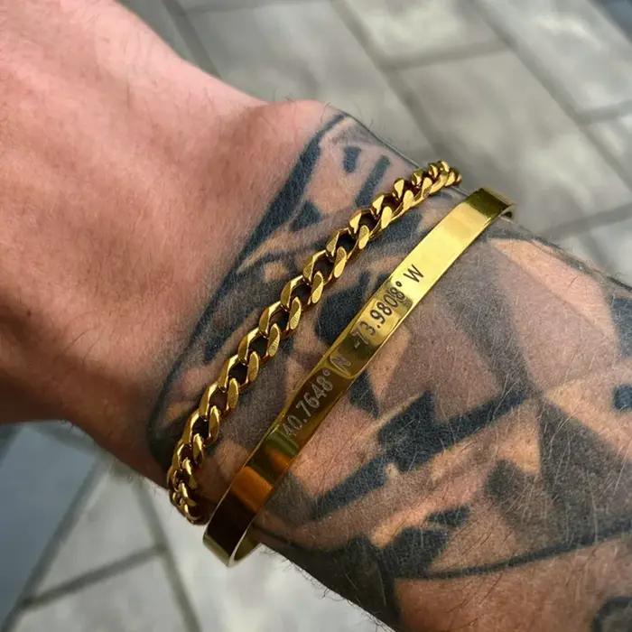 Bracelets de manchette avec phrase personnalisée pour femmes et hommes