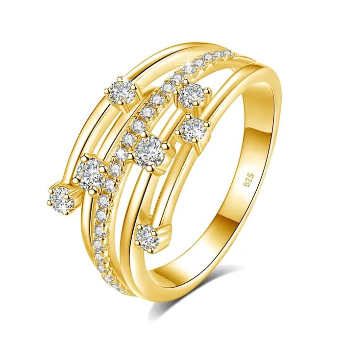 Szjinao marque à la mode Moissanite bague éternité alliance solide 925 bagues en argent pour les femmes bijoux cadeau de fiançailles livraison directe
