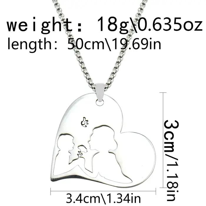 Collier Maman et Bébé Fête des Mères Bijou en Acier Inoxydable avec Pendentif Or Argent Rouge Rouille Femme Occasions Spéciales