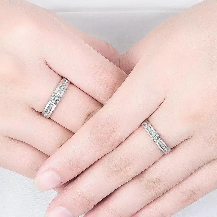 Bague en argent sterling 925 de luxe, simple et exquise, avec zircon, pour hommes et femmes, cadeau de mariage, bijou charmant