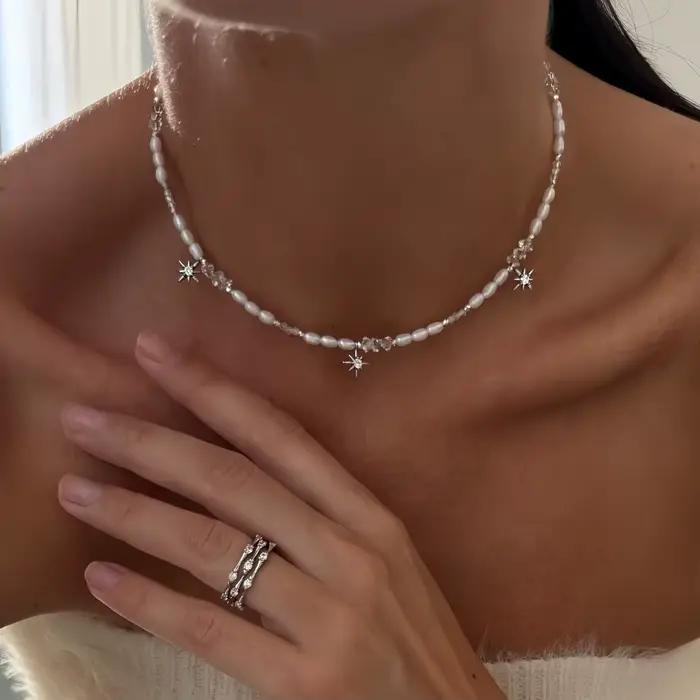 Collier de perles minimaliste pour femmes