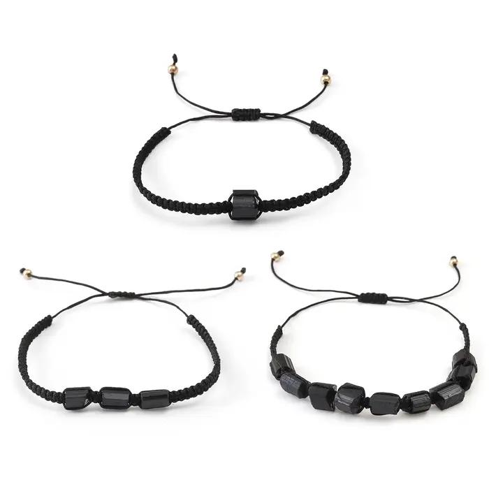 Bracelets de Protection en Tourmaline noire pour hommes et femmes