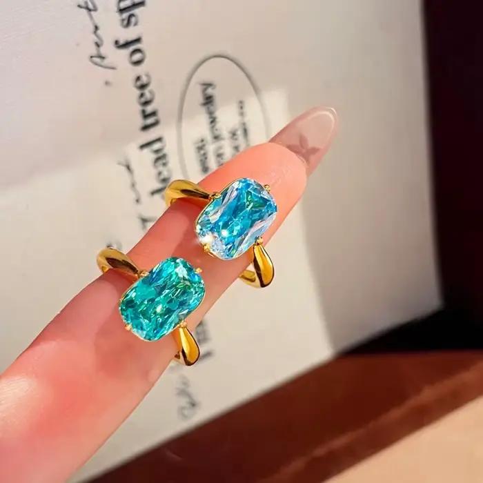 Bague rétro en diamant Paraiba classique pour femmes engagement mariage anniversaire ocassion spéciale avec certificat GDTC