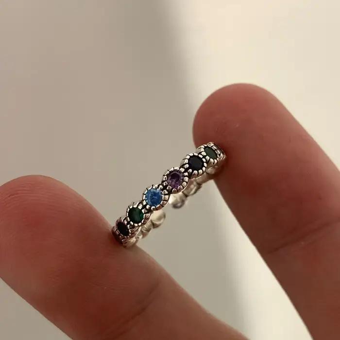 Bague de cocktail en argent sterling 925 sertie de zirconium bleu pour femmes, design rétro chic, cadeau pour occasions spéciales