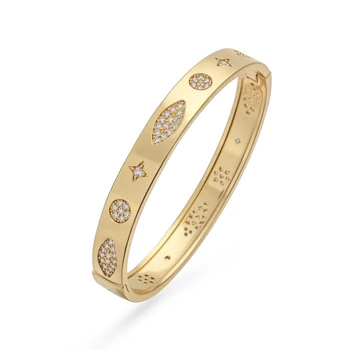 Bracelet en laiton plaqué or 18 carats pour femme