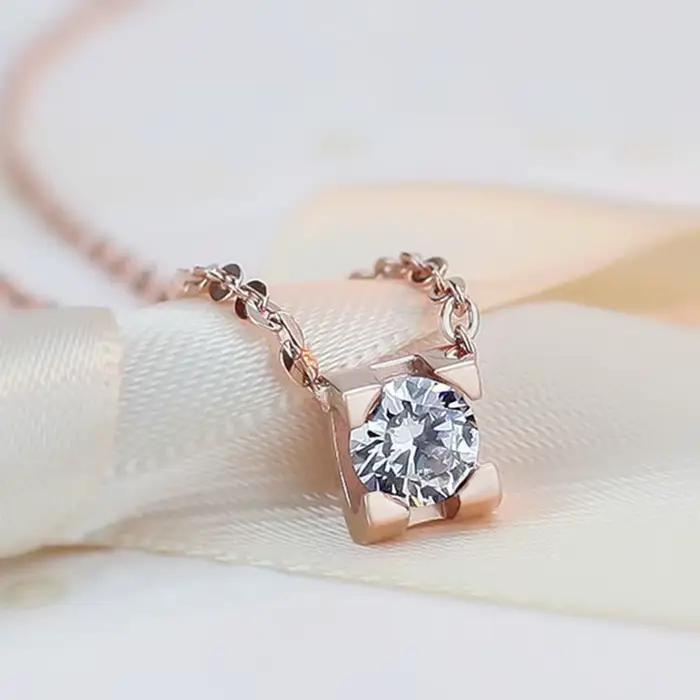 Collier ras du cou en acier inoxydable pour femme, bijoux en or rose, document SION L, cristal, mode, nouveauté