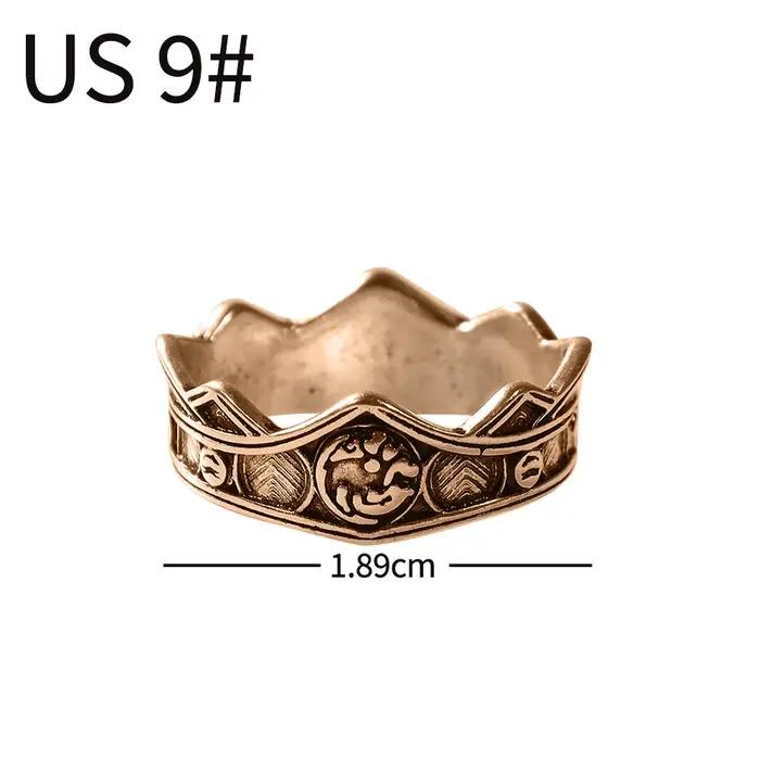 Dragon House TargarFP Ring Cosplay, Dragon à trois têtes, Alliage d'or, Bagues en métal, Bijoux, Accessoires de costume de fête