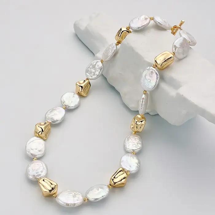Collier baroque en perles d'eau douce naturelles pour femmes et filles élégantes bijoux de fête quotidienne cadeau d'occasion spécial