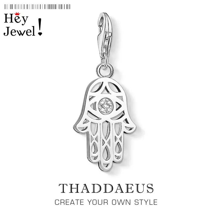 Pendentif Main de Fatima en argent Sterling 925 sertie de zirconium blanc vintage pour homme et femme occasions spéciales