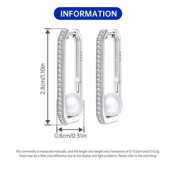 Boucles d'oreilles créoles en argent sterling S925 avec perles bijoux originaux et tendance pour femme cadeaux d'anniversaire élégants pour femmes occasions spéciales