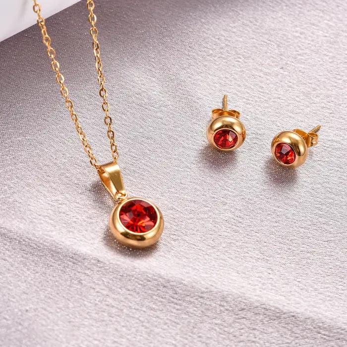 Ensemble de bijoux en acier inoxydable et zircone pour femmes, collier, boucles d'oreilles, pendentif, chaîne, ras du cou, clous d'oreilles, bijoux en métal, cadeau