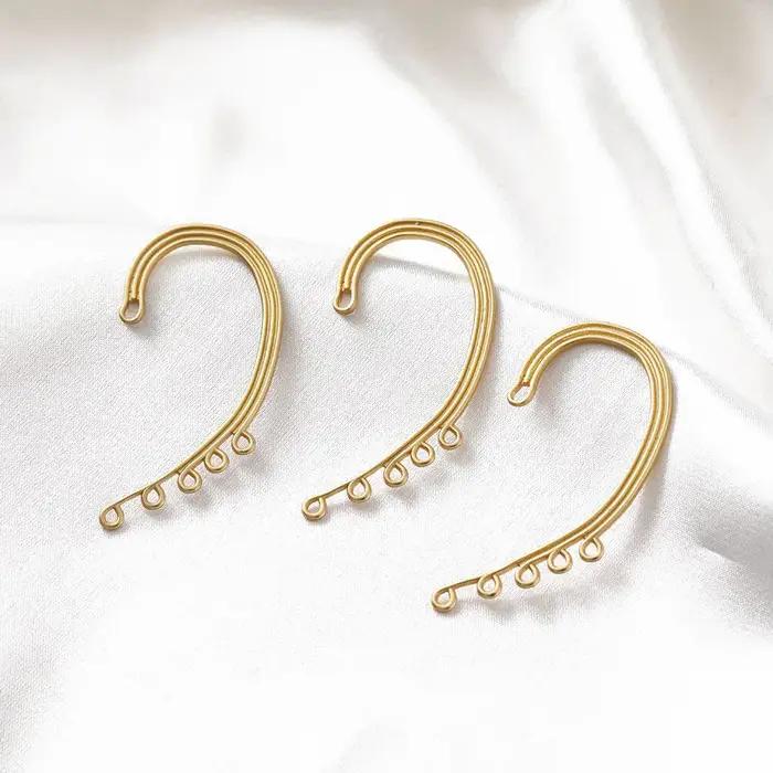 Boucles d'oreilles pendantes plaquées or 14 carats, crochet d'oreille multi-trous, bricolage, breloq