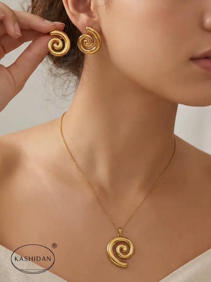 Ensemble de bijoux en acier inoxydable tendance pour femmes