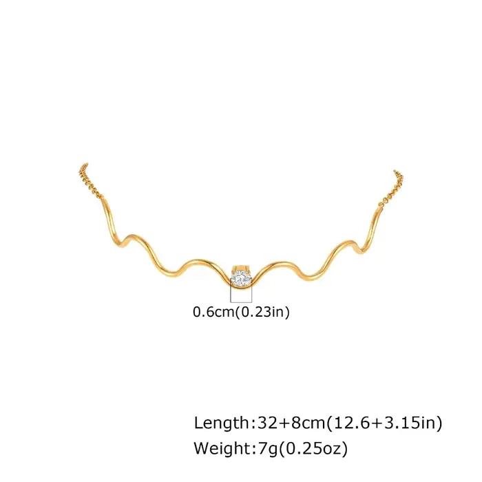 Tigrade – collier rond ondulé en zircone pour femmes