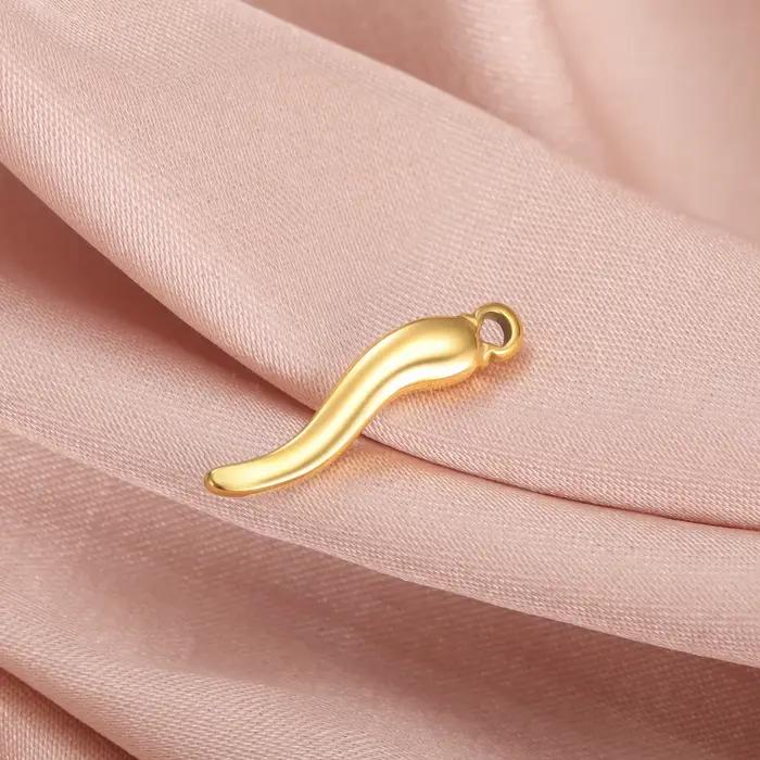 Breloques en corne italienne en acier inoxydable symbole d'amitié pour collier et bracelet personnalisable avec deux couleurs marron et violet