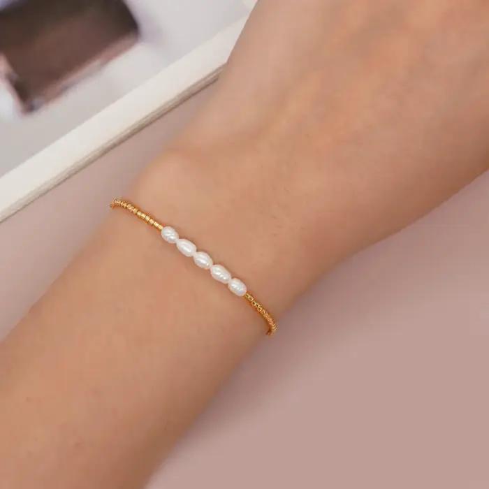 Miyuki – petits Bracelets de perles plaqués or