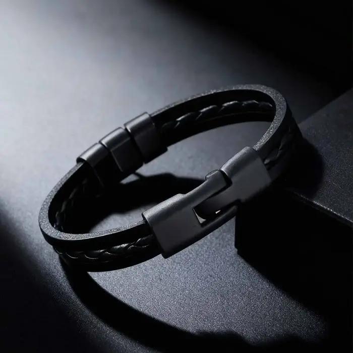 Bracelet en cuir PU avec noms personnalisés