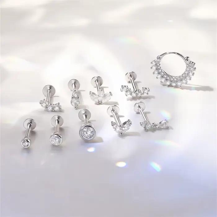 Boucles d'oreilles papillon en moissanite et argent sterling 925 pour femmes élégantes occasions spéciales parties soirees anniversaires Saint Valentin