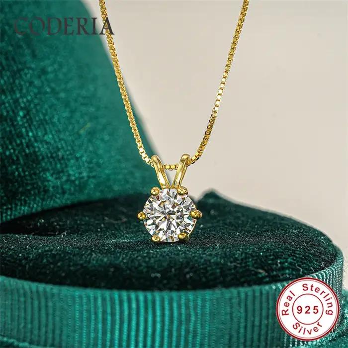 Collier en argent sterling 925 serti de Moissonite couleur D pour femmes occasions spéciales anniversaire mariage engagement