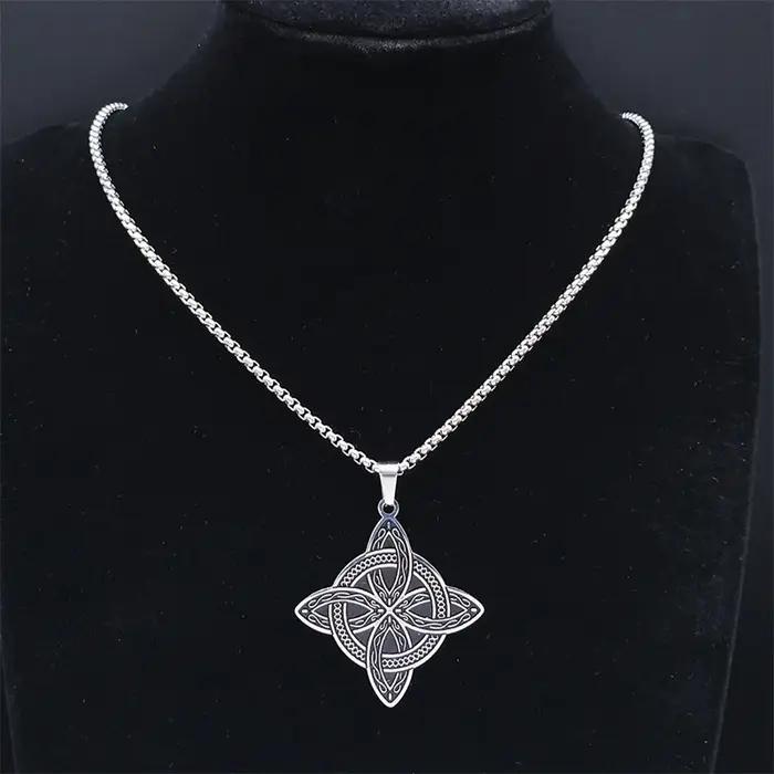 Collier Nministériels d de Sorcière en Acier Inoxydable pour Homme et Femme