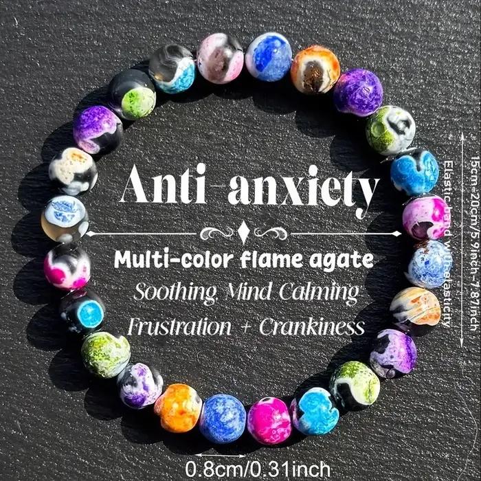 Bracelet en pierre naturelle colorée bohème pour femmes perles de 8mm chaîne élastique bijoux de fête et bien-être